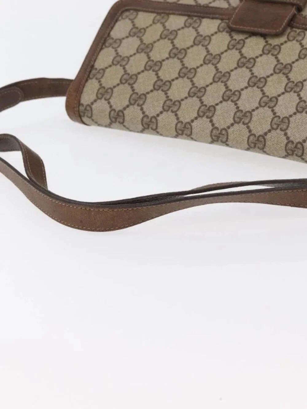 GUCCI GG Supreme Shoulder Bag PVC Beige Gold 001 16 4084 Auth